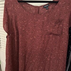 Torrid Red Blouse with short Sleeves, size 2